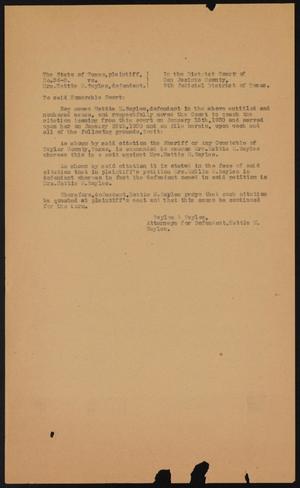 Primary view of object titled '[Cause No. 36-B: Defendant's Answer]'.