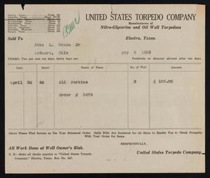 [Invoice from the United States Torpedo Company to Jake L. Hamon, Jr., May 6, 1925]