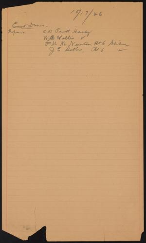 Primary view of object titled '[Notes About Ernest Davis]'.
