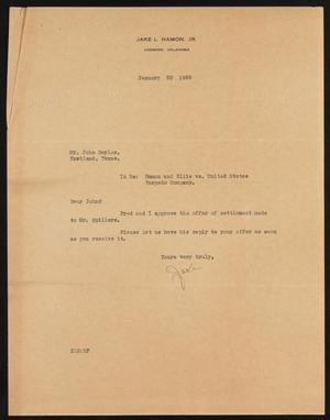 [Letter from John L. Hamon Jr. to John Sayles, January 28, 1929]
