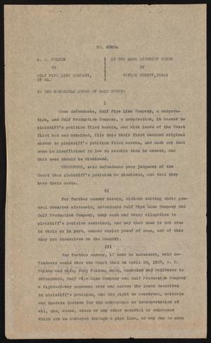 Primary view of object titled '[Cause No. 6080-A: Defendants' First Amended Original Answer]'.