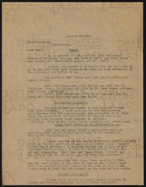 Primary view of object titled '[Letter from J. S. to Mac Sayles, January 16, 1921]'.