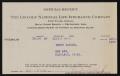 Primary view of [Receipt for Payment to the Lincoln National Life Insurance Company, October 9, 1935]