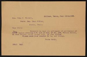 [Letter to John J. Terrell, June 28, 1907]