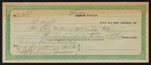 [Check From Perry Sayles to Stor Drilling Machine Company]