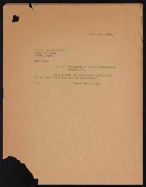 [Letter to G. C. Spillers, September 26, 1925]