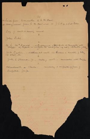 Primary view of object titled '[Notes Discussing Jake L. Hamon Jr. vs. United States Torpedo Company]'.