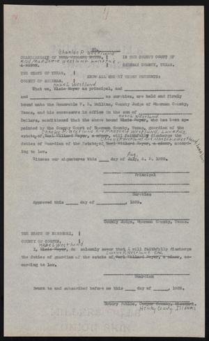 Primary view of object titled '[Documents Regarding the Guardianship of Earl Willard Meyer, Charles P. Westlund, and Marjorie Westlund]'.