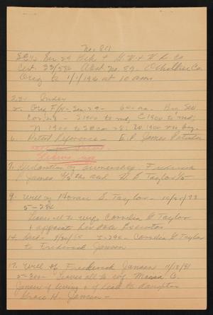 Primary view of object titled '[Notes Discussing Land in Ochiltree County, Texas]'.