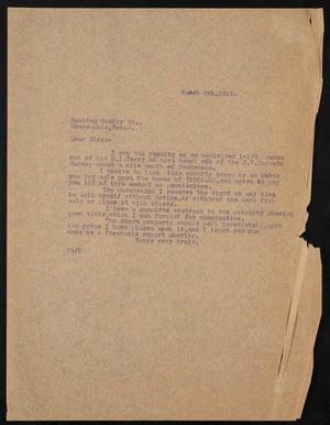 [Letter from Perry Sayles to Rushing Realty Company, March 5, 1919]