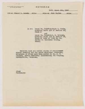Primary view of object titled '[Letter from Jack Sayles to Edward S. Arentz, March 6, 1940]'.