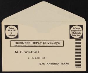 [Business Reply Envelope Addressed to M. B.  Wilhoit]