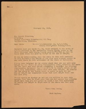 [Letter from Jack Sayles to Donald Prentice, February 24, 1941]