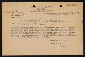 [Letter from King & King to Sayles & Sayles, January 6, 1919]