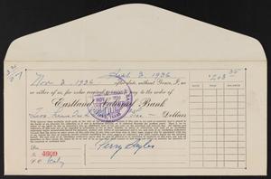 [Promissory Note From Perry Sayles to Eastland National Bank, September 3, 1936]