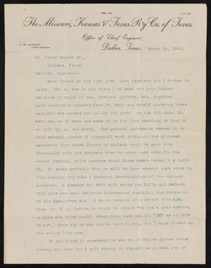 [Letter from Alex M. Acheson to Henry Sayles, March 12, 1912]