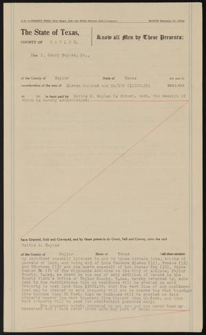 [Land Sale from Henry Sayles, Jr. to Hattie Sayles, March 8, 1926]