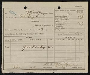 [Receipt for Montgomery County Taxes, 1907]