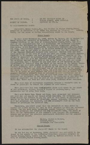 Primary view of object titled 'Case No. 11783-A: Copy of the Original Petition'.