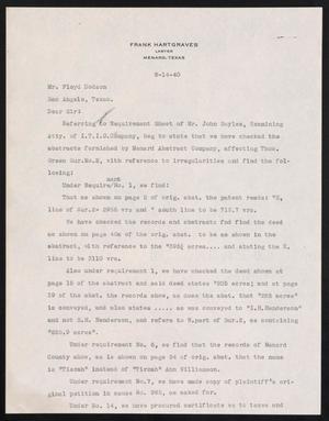 [Letter from Frank Hartgraves to Floyd C. Dodson, August 14, 1940]