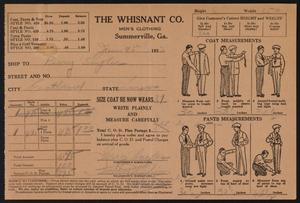 Primary view of object titled '[Product Order Form for The Whisenant Co.]'.
