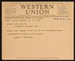 Letter: [Telegram from David W. Stephens to Sayles & Sayles, September 16,192…