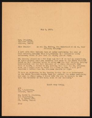 [Letter from John Sayles to M. S. Long, May 3,1932]