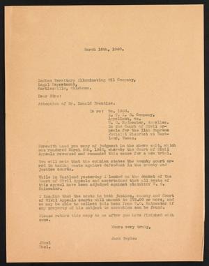 Primary view of object titled '[Letter from Jack Sayles to Donald Prentice, March 16, 1940]'.