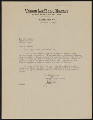 [Letter from J. E. Pearson to John Sayles, November 18, 1932]