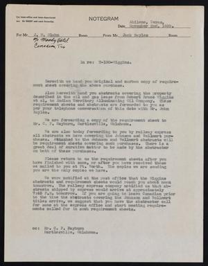 Primary view of object titled '[Letter from Jack Sayles to J. W. Glahn, November 2, 1939]'.