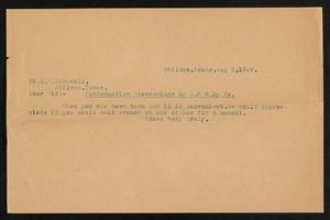 [Letter from Sayles & Sayles to A. F. McDonald, August 2,1909]