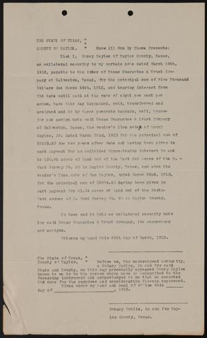 Primary view of object titled '[Henry Sayles Giving Lien Notes as Collateral Draft]'.