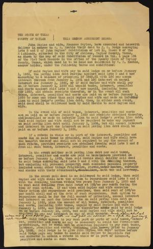 [Escrow Agreement Draft between John and Frances Sayles and J. G. Dodge]