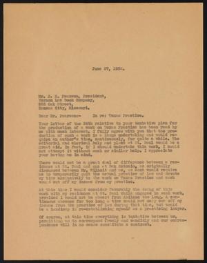 [Letter from John Sayles to J. E. Pearson, 1932-06-27]