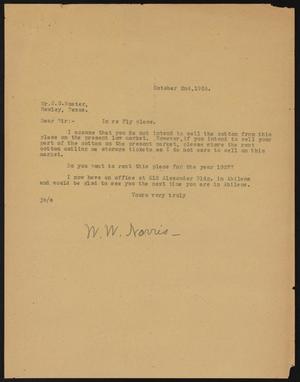 Primary view of object titled '[Letter from John Sayles to J. G. Buster, October 2, 1926]'.