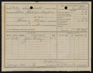 [Receipt for San Jacinto County Taxes, 1906]