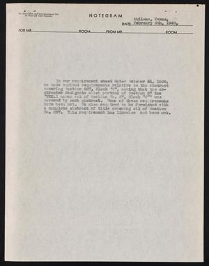 [Letter regarding abstracts for land, February 9, 1940]