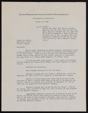 [Letter from R. F. Rood and C. F. Rayburn to Sayles & Sayles, October 27, 1939]