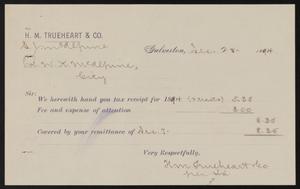 [Letter from H. M. Trueheart to W. K. McAlpine, December 28, 1894]