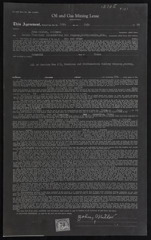 Primary view of object titled '[Photostat Copy of an Oil and Gas Lease From John Miller to Indian Territory Illuminating Oil Company, 1939]'.