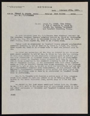 [Letter from Jack Sayles to Edward S. Arentz, February 27, 1940]