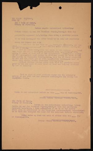 Primary view of object titled '[Affidavit of B. I. Terry]'.