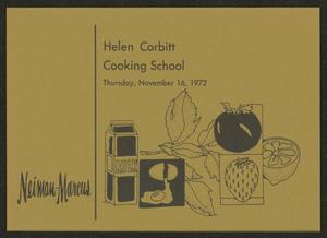 Primary view of object titled '[Helen Corbitt Cooking School: Menu 2, November 16, 1972]'.