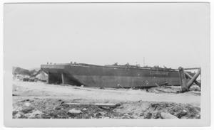 Primary view of object titled '[The Longhorn II aground after the 1947 Texas City Disaster]'.