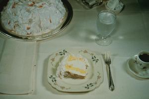 [Place setting with cake]