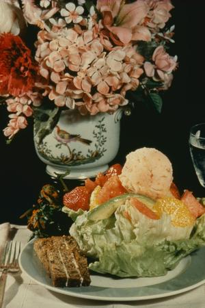 [Formal place setting with vase]
