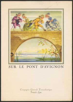 Primary view of object titled '[Menu: Sur Le Pont D'avignon, October 24, 1957]'.