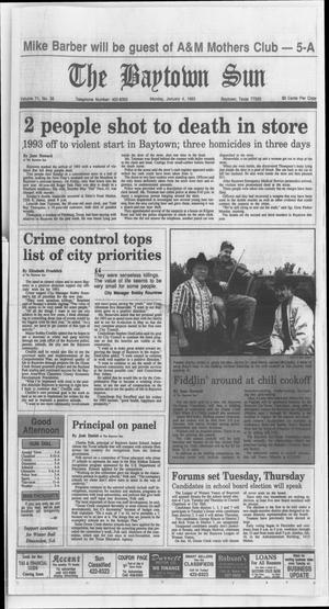 Primary view of object titled 'The Baytown Sun (Baytown, Tex.), Vol. 71, No. 56, Ed. 1 Monday, January 4, 1993'.