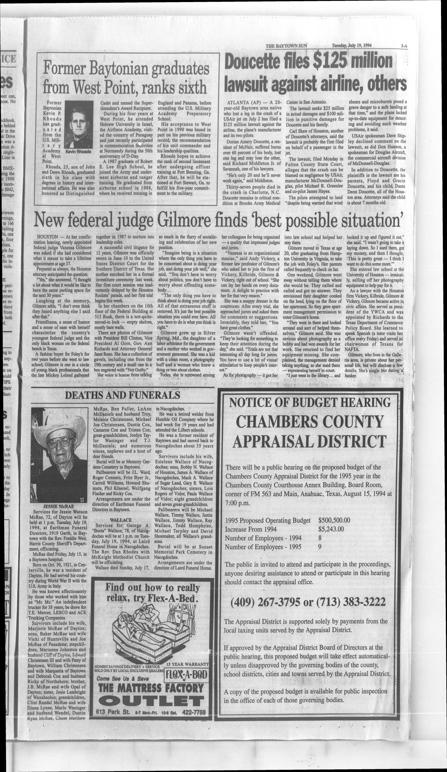 The Baytown Sun (Baytown, Tex.), Vol. 72, No. 224, Ed. 1 Tuesday, July 19, 1994
                                                
                                                    [Sequence #]: 3 of 28
                                                