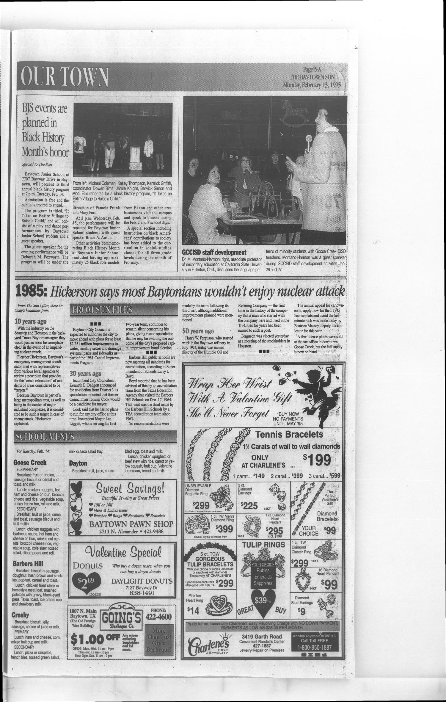 The Baytown Sun (Baytown, Tex.), Vol. 73, No. 90, Ed. 1 Monday, February 13, 1995
                                                
                                                    [Sequence #]: 5 of 12
                                                
